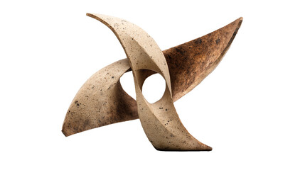 Modern decorative stone flower with exquisite shapes and neutral texture. Made in the style of minimalism with the effect of floating look, absolutely without shadows and reflections, without support 