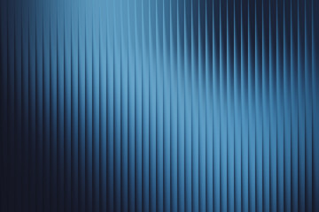 Abstract blue ribbed glass background with soft light and shadow, creating a textured and modern design element