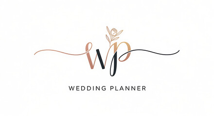 Elegant wedding planner logo with floral accents