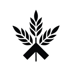 Farming Logo with Green Leaf and Golden Wheat  