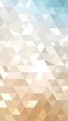 A sophisticated geometric pattern of overlapping triangles in soft, pastel shades of light beige, tan, and pale blue creates a calming and serene aesthetic.