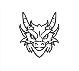 Chinese dragon symbol. Minimalist thin line, outline contemporary of Chinese icons for digital interfaces and user experience, webpage or smartphone application on white background