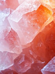 Exploring the intricate patterns and colors of Himalayan salt crystals in a natural light setting