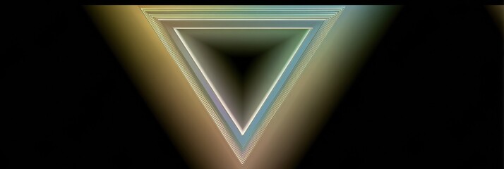 Colorful Geometric Triangle Design With Layered Lines and Gradients on a Dark Background