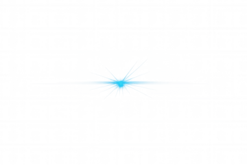 Bright blue light flaring and shining with a vibrant glow on a transparent background, creating an eye-catching optical effect