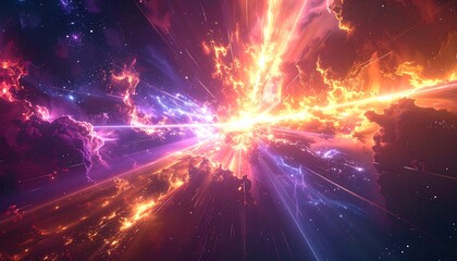 Obraz premium Cosmic explosion in vibrant colors
