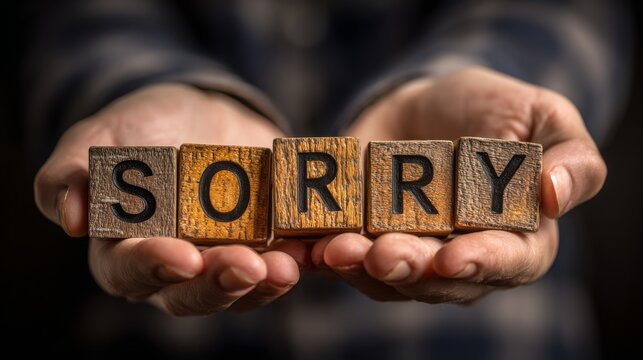 the word 'sorry' conveys remorse and empathy, seeking forgiveness and reconciliation in personal