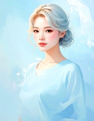 Pastel portrait of a young woman