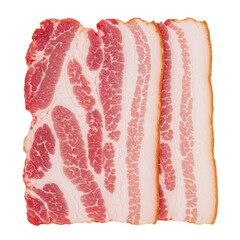Slices of raw bacon ready for cooking and enhancing dishes