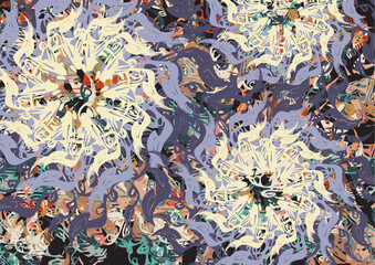 Textural floral backdrop for fabrics or covers. Dark colored floral motifs for fashion trends, business concepts, textiles, carpets, interior solutions, tiles, prints on T-shirts, etc. Vector