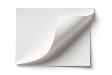 Blank sheet of paper with a single corner bent.  A rectangular piece of off-white paper is laid flat. One corner is bent outward, creating a gentle curve.  Clean, simple, and neutral