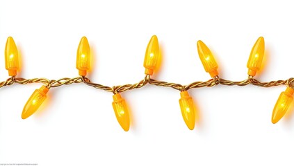 Warm yellow string lights, close-up