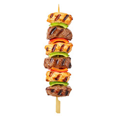 Barbecue skewers prepared for grilling a variety of tasty meats