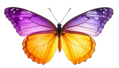 Fototapeta premium Vibrant butterfly, wings of purple and orange
