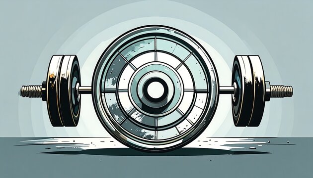 Heavy barbell, gym equipment