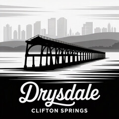 Drysdale - Clifton Springs Australia Skyline Silhouette — A Bellarine Peninsula Coastal Town in Victoria Vector Illustration