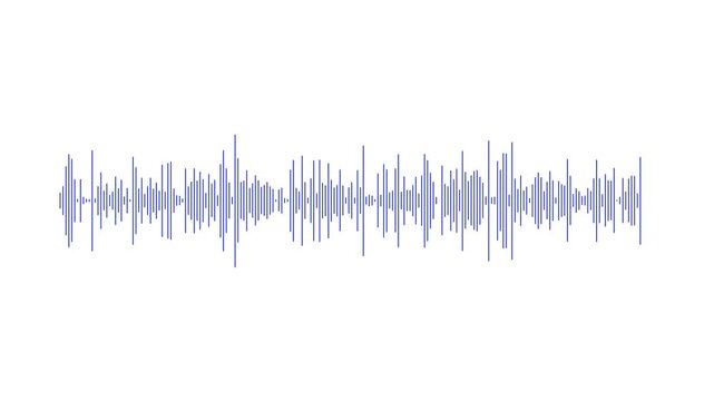 white line audio wave visualization isolated on black background. Music Visualizer | Audio Spectrum Motion with transparent background, Dynamic equalizer visual effect, Abstract sound waves,