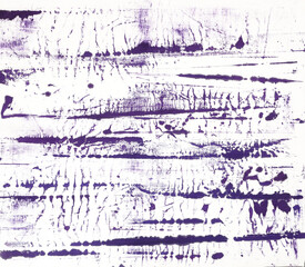 Fototapeta premium Abstract artistic background with purple ink strokes, splatters, and textured patterns on white canvas. Modern minimal design for creative projects, decor, graphic design, and digital art use.