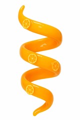 Citrus Spiral with Orange Slices, 3D Fresh Vitamin Concept Art
