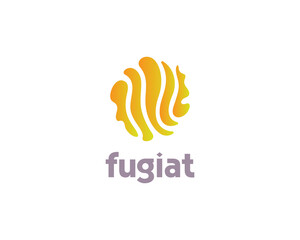 Obraz premium Abstract shell waves sun colorful logo design template. Universal relax, beach, seafood restaurant sign symbol mark logotype