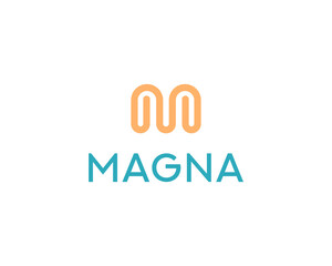Abstract colorful letter M logo icon design template. Universal minimalistic alphabet, font, emblem  sign symbol logotype.