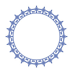 Round frame pattern floral design. ring shape. botanical, natural theme. for decoration, background, home decor, ceramic, fabric, tile. circular border.