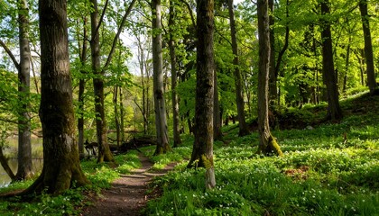 Fototapeta premium Sunny forest path (1)