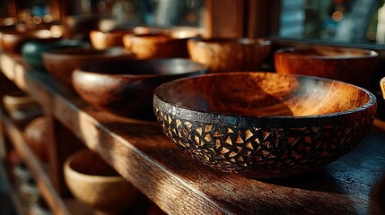 Eco bamboo bowls crafted with handmade rustic beauty high resolution picture