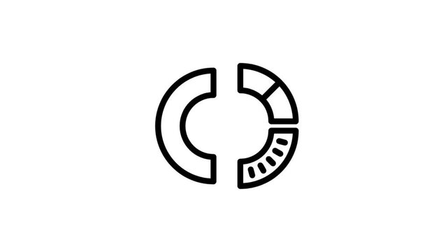 Pie chart icon vector animation. 