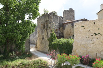 Vestiges des murailles du village, anciens remparts, village de Saint Emilion, département de la Gironde, France