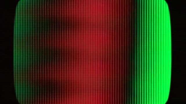 Digital Glitch TV Noise Effect with Red and Green Patterns
