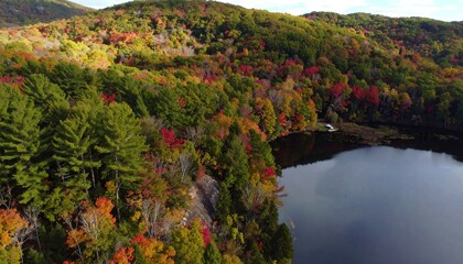 Autumnal mountain lake vista (3)