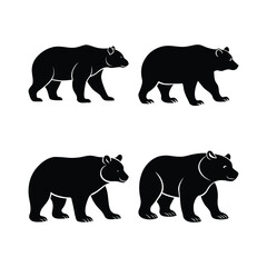 Black and white silhouette bear icons