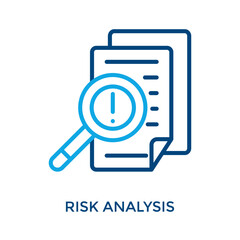 Risk Analysis Icon Outline Color Style. Vector Illustration For Graphic Design