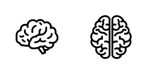 The Brainpower Icon represents intelligence, creativity, knowledge, and cognitive function through its simple, sleek design of a human brain in black and white