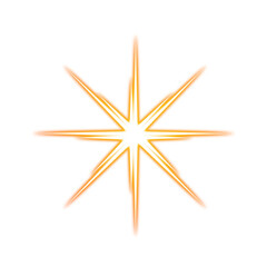 Orange glowing star with transparent background
