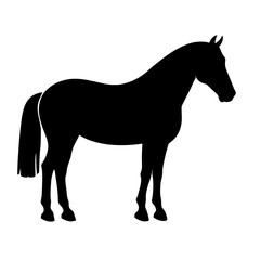 A simple yet powerful silhouette of a horse, capturing its elegant form and timeless beauty, is embodied in the Horse Silhouette, ideal for branding, logos, and design projects