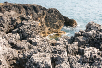 Wild Atlantic Ocean and Coastal Rocks near Cascais