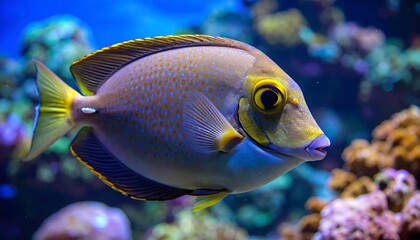 Naklejka premium Close-up of a colorful fish in an aquarium