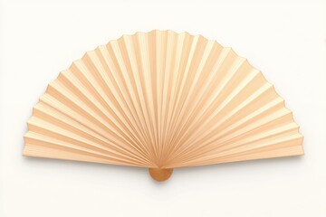 Beige paper fan, flat lay, studio shot