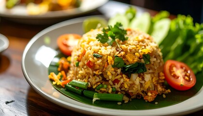 Fried rice dish with vegetables