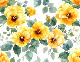Delicate yellow flower pattern