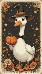 Halloween goose with pumpkin