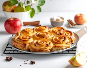 Delicious apple pastries on a plate