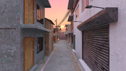 ダウンタウン　3DCGレンダリング