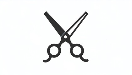 Simple black silhouette of hairdressing shears