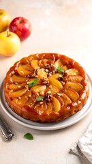 Delicious apple tart on plate