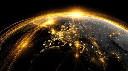 Global network radiating from Europe