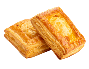 A pair of classic baked pastries, isolated on a white background.