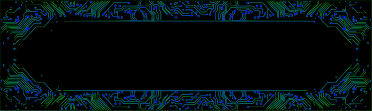 banner themed circuit board vector design